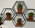 Hexagon Wandregal Set schwarz kaufen – Gesamtansicht
