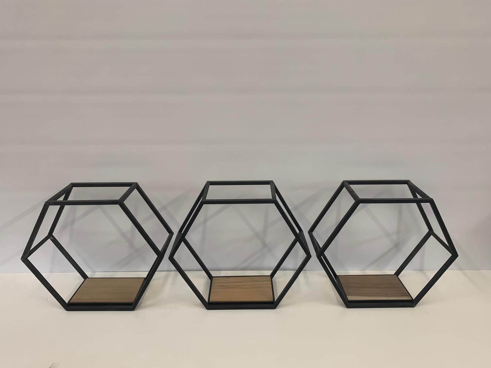 Hexagon Wandregal Set schwarz kaufen – Wohnzimmer Dekor