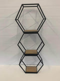 Hexagon Wandregal Set schwarz kaufen – Detailansicht
